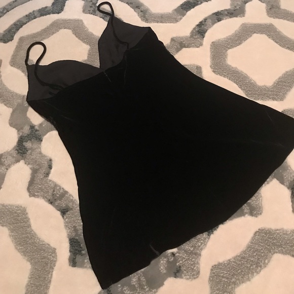 Express Black Velvet Dressy Top with Sequin Band - Picture 3 of 3